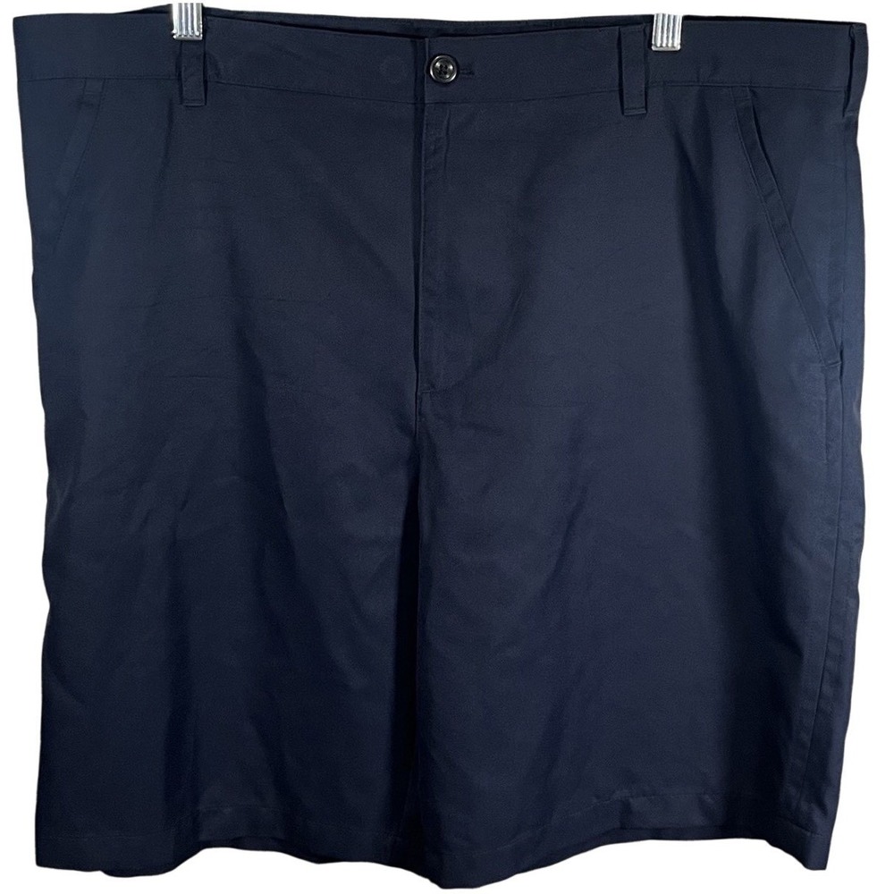Izod Golf Shorts Mens Size 42 Navy Blue Flat Front 9" Inseam Polyester